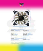 Redragon GC-F011 120mm Full-Color RGB Case Fan 3-Pack – 246 LED Modes, 11 Blades, 1200 RPM, 23.2dBA, Hydraulic Bearing, 6-in-1 Control Box, RF Remote, 8 Silicon Pads – Black