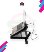 Redragon GCP500 IVY RGB Laptop Cooler – 12–15" (Up to 17.3"), 1 Large + 4 Small Fans, Fan Speed Control, RGB Strip, 2x USB, 2 Phone Holders, 5 Tilt Angles – Black