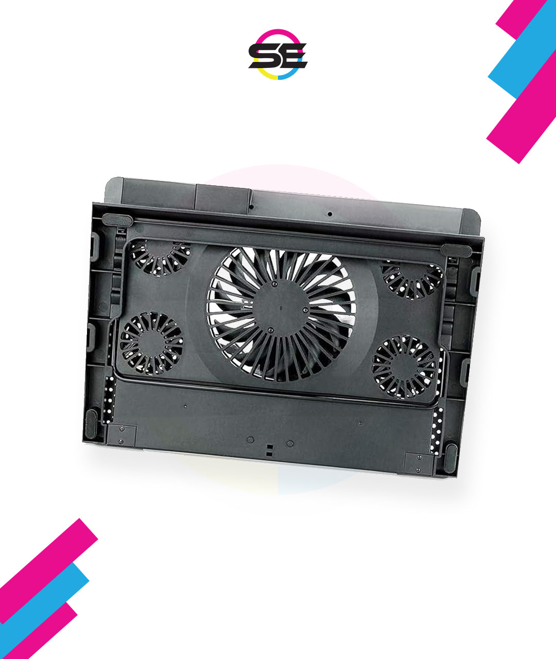 Redragon GCP500 IVY RGB Laptop Cooler – 12–15" (Up to 17.3"), 1 Large + 4 Small Fans, Fan Speed Control, RGB Strip, 2x USB, 2 Phone Holders, 5 Tilt Angles – Black