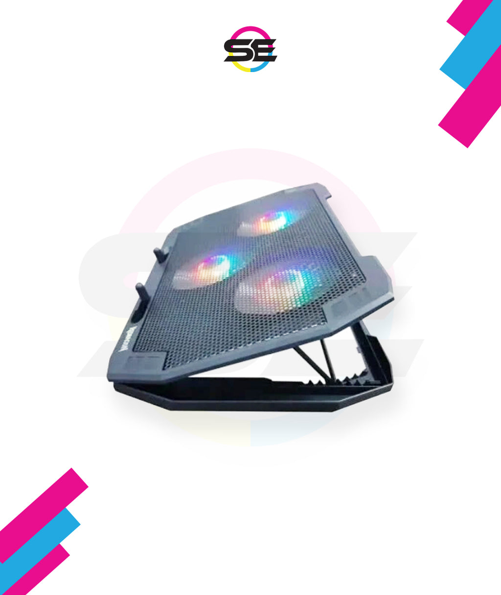 Redragon GCP511 Ingrid RGB Laptop Cooler – Up to 17", 4 RGB Illuminated Fans, Adjustable RGB Lighting, Adjustable Angle, Mesh Surface – Black