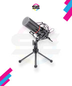 Redragon GM300 BLAZAR USB Studio Gaming Stream Microphone – Large Diaphragm Condenser, Cardioid, Metal Spider Shock Mount, Tripod Stand – Black