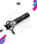Redragon GM300 BLAZAR USB Studio Gaming Stream Microphone – Large Diaphragm Condenser, Cardioid, Metal Spider Shock Mount, Tripod Stand – Black