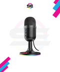 Redragon GM301 FENRIS USB Streaming Microphone – RGB Base, Zero-Latency 3.5mm Monitoring, Mic Mute & Volume Controls, Gold-Plated USB – Black