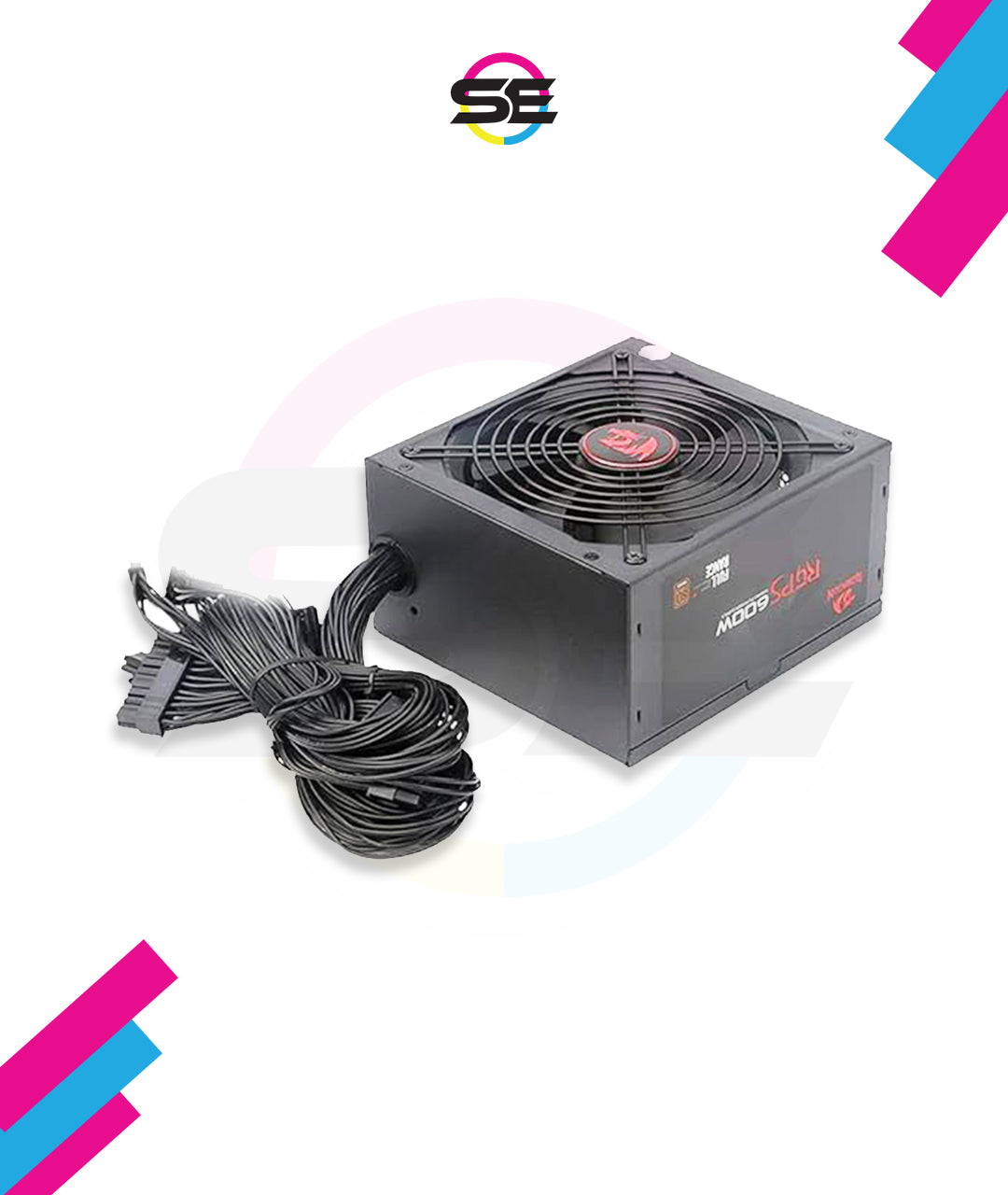 Redragon GS-PS003 RGPS 600W Gaming Power Supply – 80 Plus Bronze, PFC, 14cm Fan, Non-Modular, 24P+CPU8P+PCIe8Px2+SATA6+IDE3, Full Range AC – Black