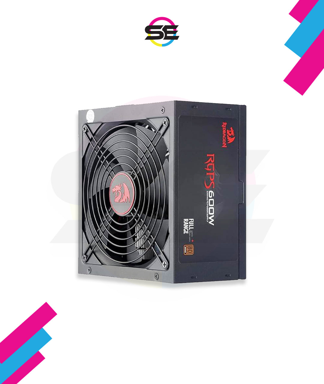 Redragon GS-PS003 RGPS 600W Gaming Power Supply – 80 Plus Bronze, PFC, 14cm Fan, Non-Modular, 24P+CPU8P+PCIe8Px2+SATA6+IDE3, Full Range AC – Black
