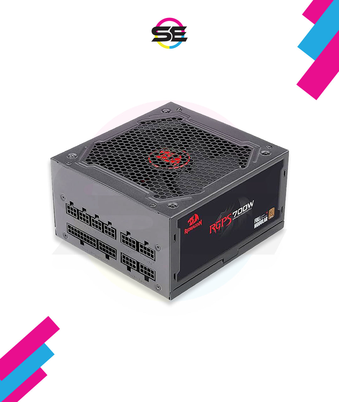 Redragon GS-PS005 RGPS 700W Full Modular Gaming Power Supply – 80 Plus Gold, PFC, 14cm Fan, Full Modular, 24P+CPU8Px2+PCIe8Px2+SATA6+IDE3, Full Range AC – Black
