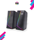 Redragon GS520 Anvil RGB Desktop Speakers – 2.0 Channel PC Stereo, 6 RGB Modes, Touch Control, Easy-Access Volume, USB Powered + 3.5mm – Black
