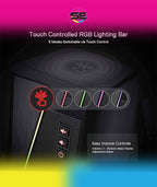 Redragon GS520 Anvil RGB Desktop Speakers – 2.0 Channel PC Stereo, 6 RGB Modes, Touch Control, Easy-Access Volume, USB Powered + 3.5mm – Black