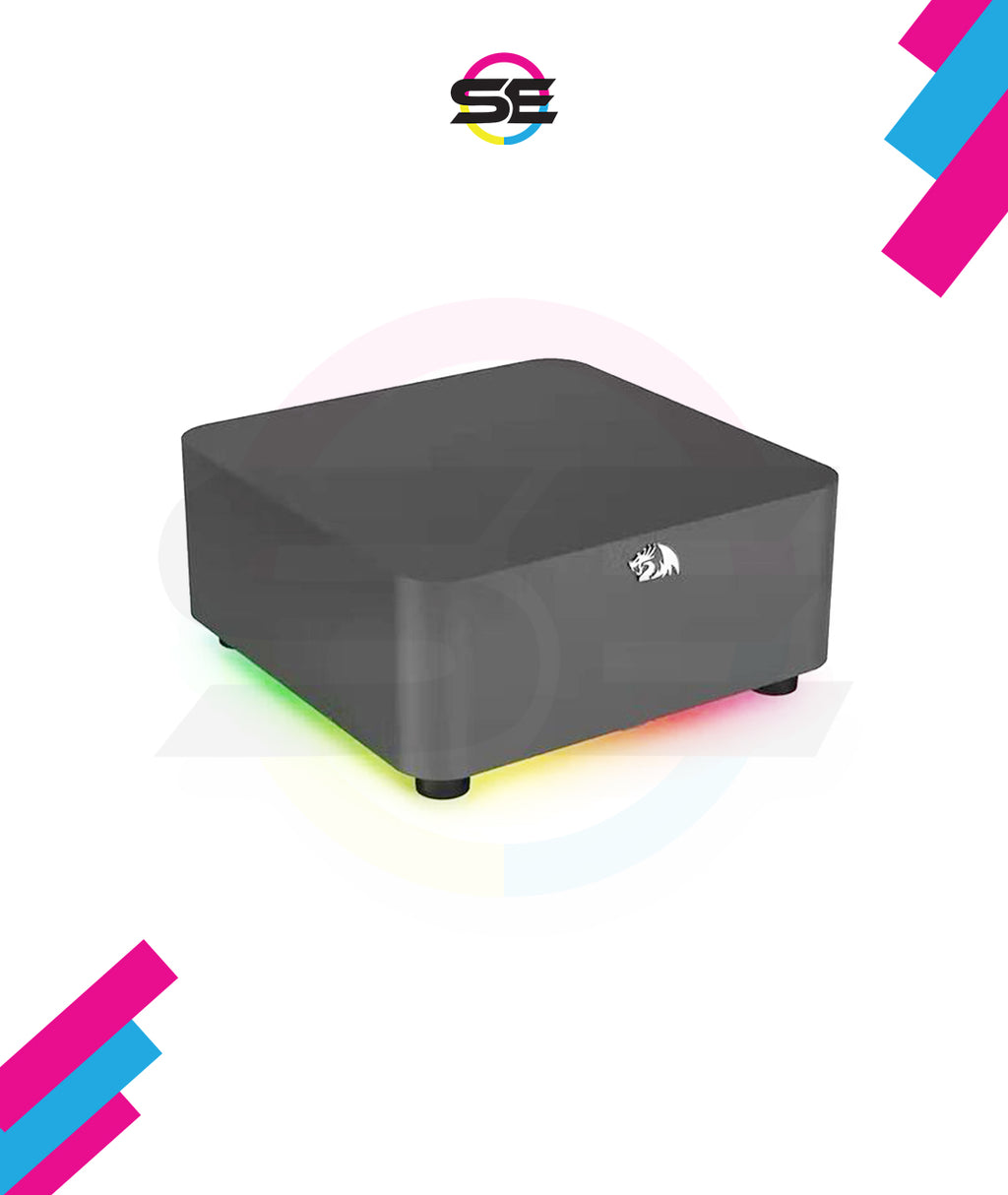 Redragon GS590 PRO 2.1 Channel RGB Gaming Speaker – 22W EQ Mode, Dual 2" Drivers + 4" Wooden Subwoofer, Bluetooth, AUX, Wireless Remote, Dynamic RGB – Black