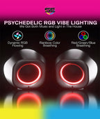 Redragon GS590 Wireless RGB Desktop Speakers – 2.0 Channel Stereo, 3Wx2, 2.25" Drivers, BT5.0/AUX/USB, In-Line Control Box, Dynamic Ambient RGB Backlight – Black