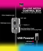 Redragon GS590 Wireless RGB Desktop Speakers – 2.0 Channel Stereo, 3Wx2, 2.25" Drivers, BT5.0/AUX/USB, In-Line Control Box, Dynamic Ambient RGB Backlight – Black