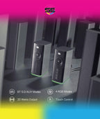 Redragon GS814 Stereo Desktop Speakers – 2.0 Channel, 20W DC, 4 Sound Units (2.5" + 3.1" Drivers), BT5.0/AUX, Touch Control, 4 RGB Base Modes – Black