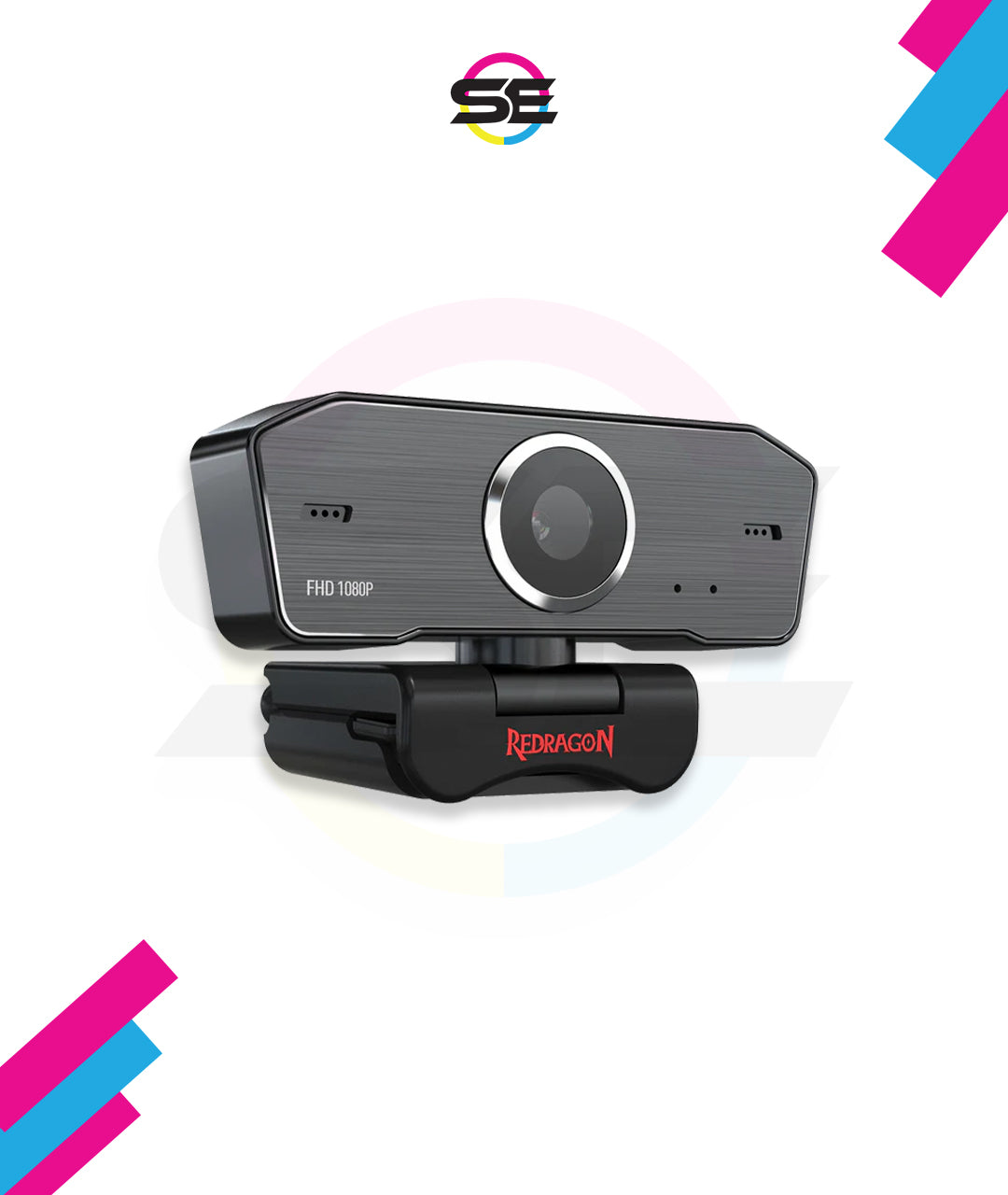 Redragon GW800 FHD 1080P Webcam with Built-in Dual Microphone, 360° Rotation – USB 2.0 Web Camera