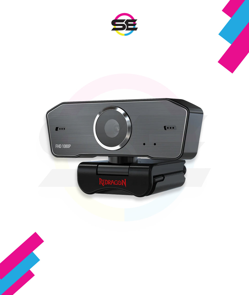 Redragon GW800 FHD 1080P Webcam with Built-in Dual Microphone, 360° Rotation – USB 2.0 Web Camera