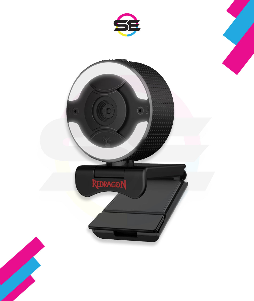 Redragon GW910 Oneshot FHD 1080P Webcam with Autofocus, Built-in Dual Microphone, Ring Light & 5-Level Digital Zoom