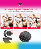 Redragon GW910 Oneshot FHD 1080P Webcam with Autofocus, Built-in Dual Microphone, Ring Light & 5-Level Digital Zoom