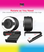 Redragon GW910 Oneshot FHD 1080P Webcam with Autofocus, Built-in Dual Microphone, Ring Light & 5-Level Digital Zoom
