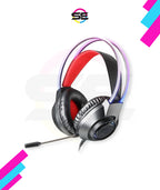 Redragon H231 SCREAM RGB Wired Gaming Headset – 40mm Drivers, Surround Sound, Retractable Headband, Memory Foam, 360° Noise-Canceling Mic, 250g Ultra-Light – Black/Red
