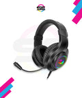 Redragon H260 HYLAS RGB Wired Gaming Headset – Rainbow RGB Ring, Leather Ear Cups, Flexible Gooseneck Mic, On-Cup Volume Slider, 3.5mm + USB – Black / White