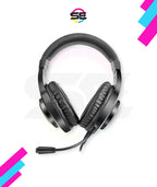 Redragon H260 HYLAS RGB Wired Gaming Headset – Rainbow RGB Ring, Leather Ear Cups, Flexible Gooseneck Mic, On-Cup Volume Slider, 3.5mm + USB – Black / White