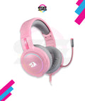 Redragon H270 MENTO RGB Wired Gaming Headset – Surround Sound, Rainbow RGB Dragon Logo, Detachable Boom Mic, Memory Foam Ear Pads, 3.5mm – Black / Pink / White