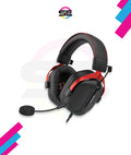 Redragon H312 CYBILL Virtual 7.1 Surround RGB USB Wired Gaming Headset – 50mm Drivers, Detachable Boom Mic, In-Line Control, Adjustable Ear Cup, Mesh Leather Headband – Black/Red