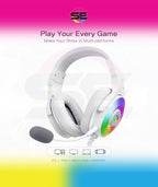 Redragon H350 RGB Wired Gaming Headset – 50mm Drivers, 2.0 Stereo Surround, RGB Earcup Underglow (Dynamic/Static/Off), Detachable Noise-Canceling Mic, In-Line Control – White