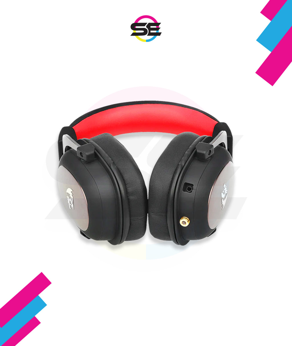 Redragon H510 ZEUS Wired Gaming Headset – 7.1 Surround Sound, 53mm Drivers, Memory Foam Ear Pads, Detachable Boom Mic, In-Line Control, Gold-Plated 3.5mm – Black/Red