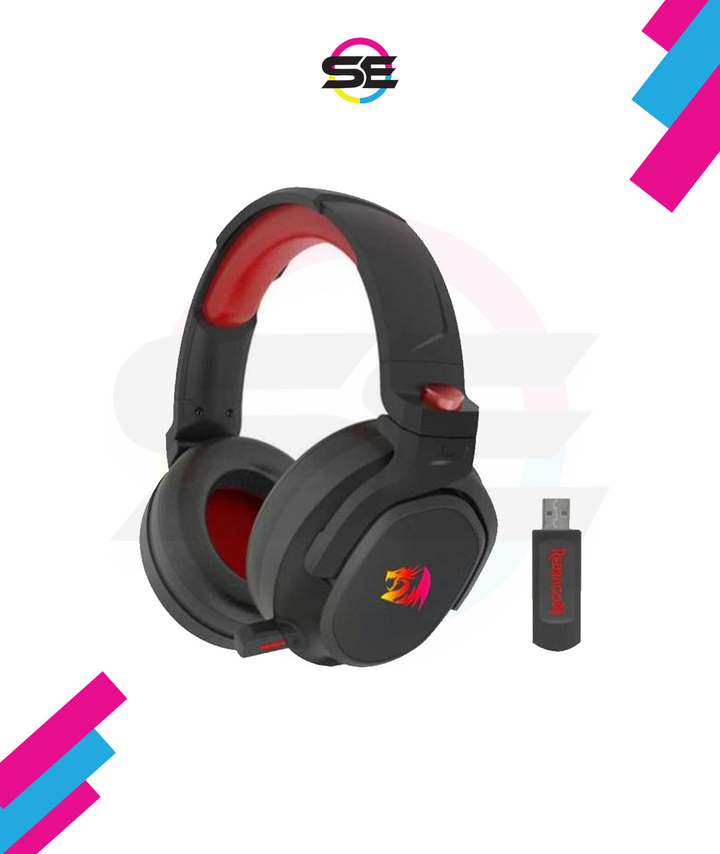 Redragon H838 HADES Wireless Gaming Headset – 2.4G & Bluetooth, Retractable Mic, Type-C Charging, Foldable Design – Black/Red