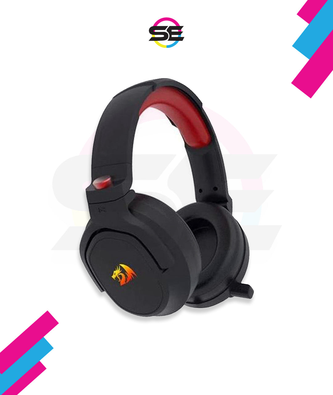 Redragon H838 HADES Wireless Gaming Headset – 2.4G & Bluetooth, Retractable Mic, Type-C Charging, Foldable Design – Black/Red