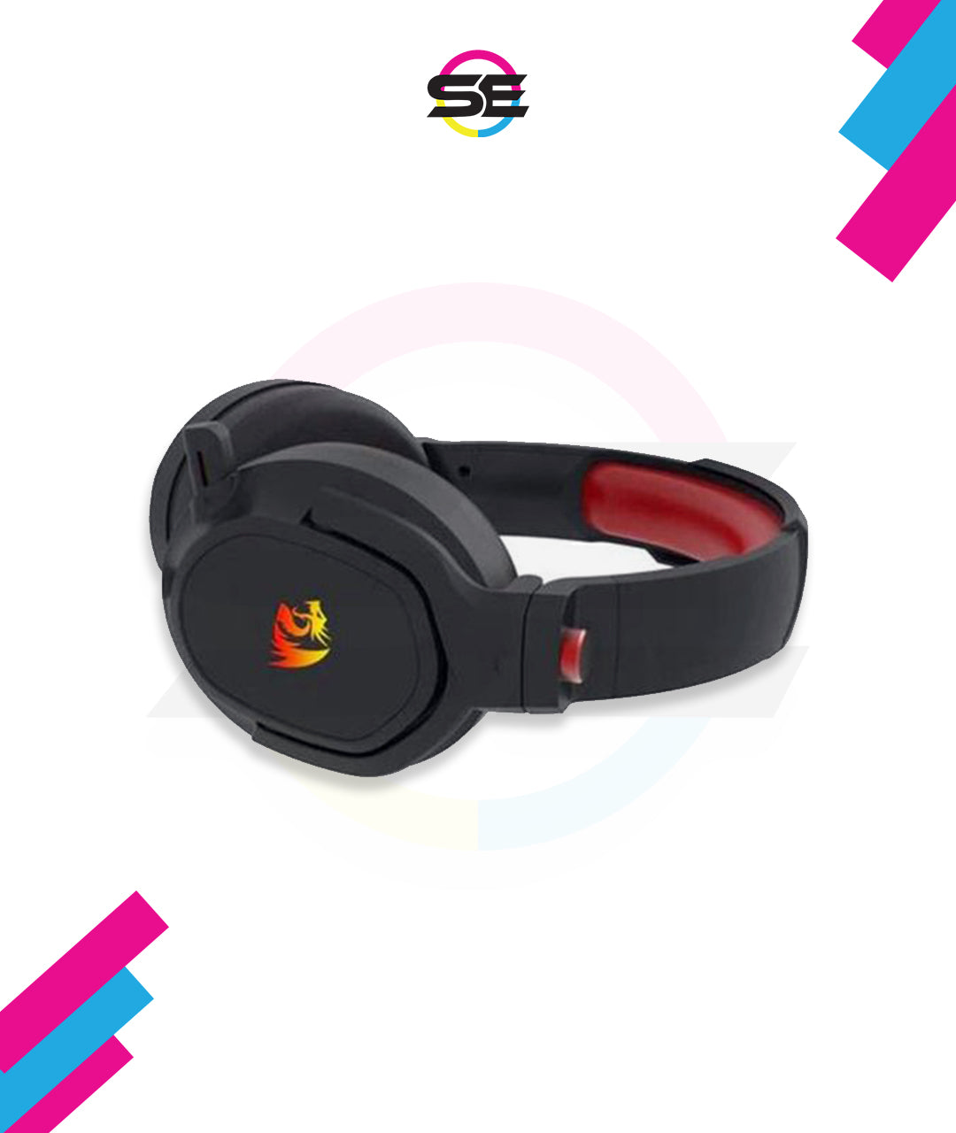 Redragon H838 HADES Wireless Gaming Headset – 2.4G & Bluetooth, Retractable Mic, Type-C Charging, Foldable Design – Black/Red