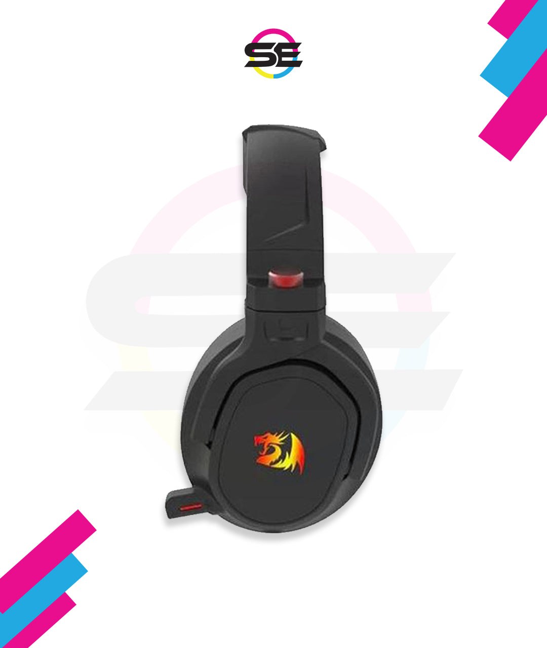 Redragon H838 HADES Wireless Gaming Headset – 2.4G & Bluetooth, Retractable Mic, Type-C Charging, Foldable Design – Black/Red