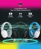 Redragon H848 IRE PRO Ultra-Light Wireless Gaming Headset – 3-Mode (2.4G/BT/Wired), 40mm Drivers, Virtual 7.1, 25H Battery, Detachable Mic – Black