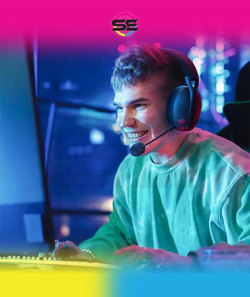 Redragon H848 IRE PRO Ultra-Light Wireless Gaming Headset – 3-Mode (2.4G/BT/Wired), 40mm Drivers, Virtual 7.1, 25H Battery, Detachable Mic – Black