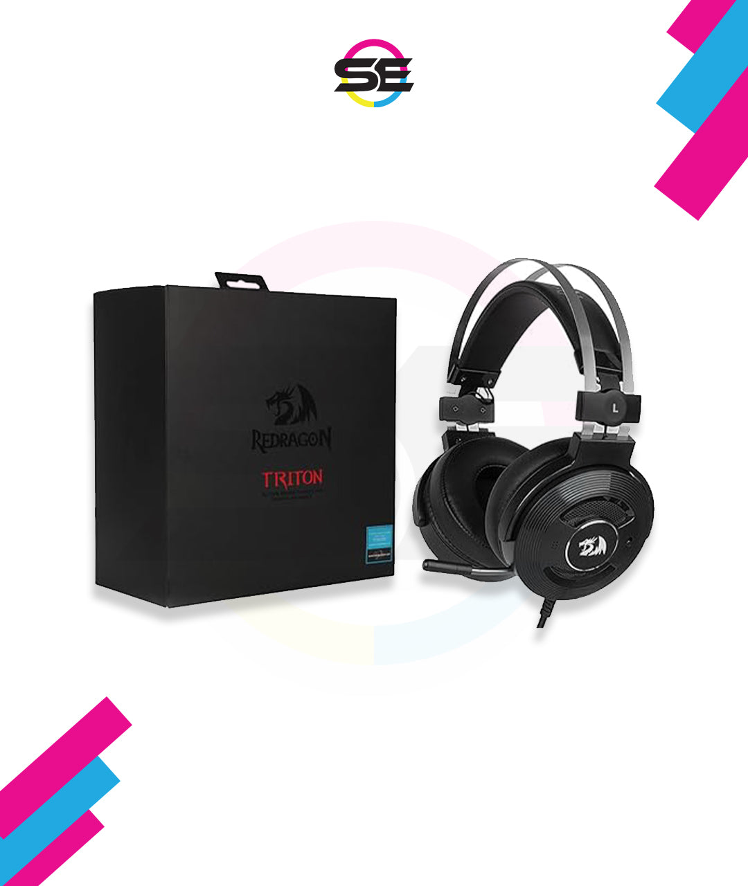 Redragon H991 TRITON Wired Gaming Headset – Virtual 7.1 Surround Sound, ANC Microphone, Super Soft Ear Pads, In-Line Control – Black/Silver