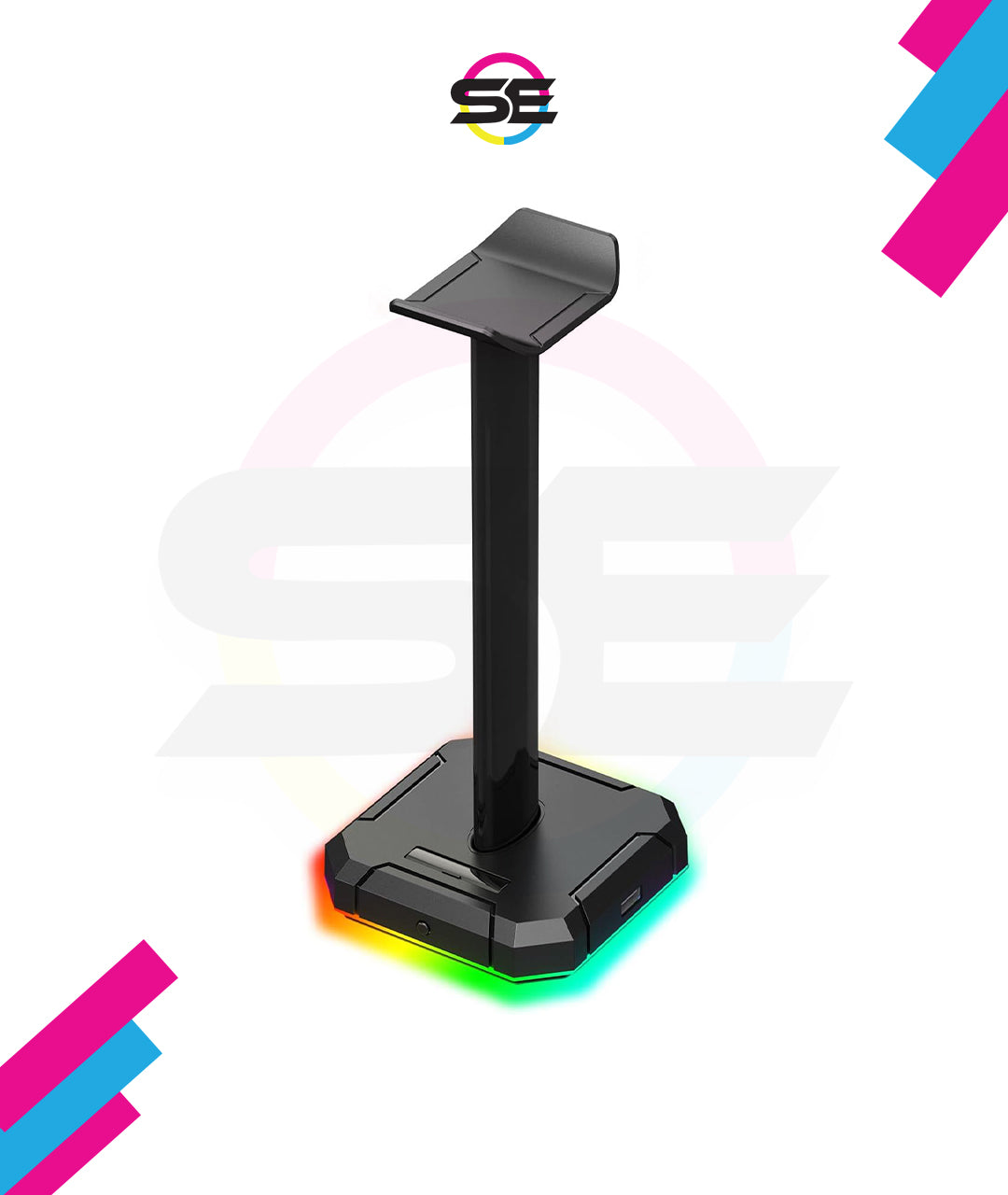 Redragon HA300 SCEPTER PRO RGB Gaming Headset Stand – Aluminum Bar, 2x USB Hub, 3.5mm AUX, Type-C Powered, Non-Slip Base – Black