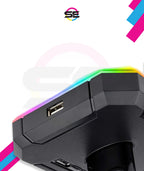 Redragon HA300 SCEPTER PRO RGB Gaming Headset Stand – Aluminum Bar, 2x USB Hub, 3.5mm AUX, Type-C Powered, Non-Slip Base – Black