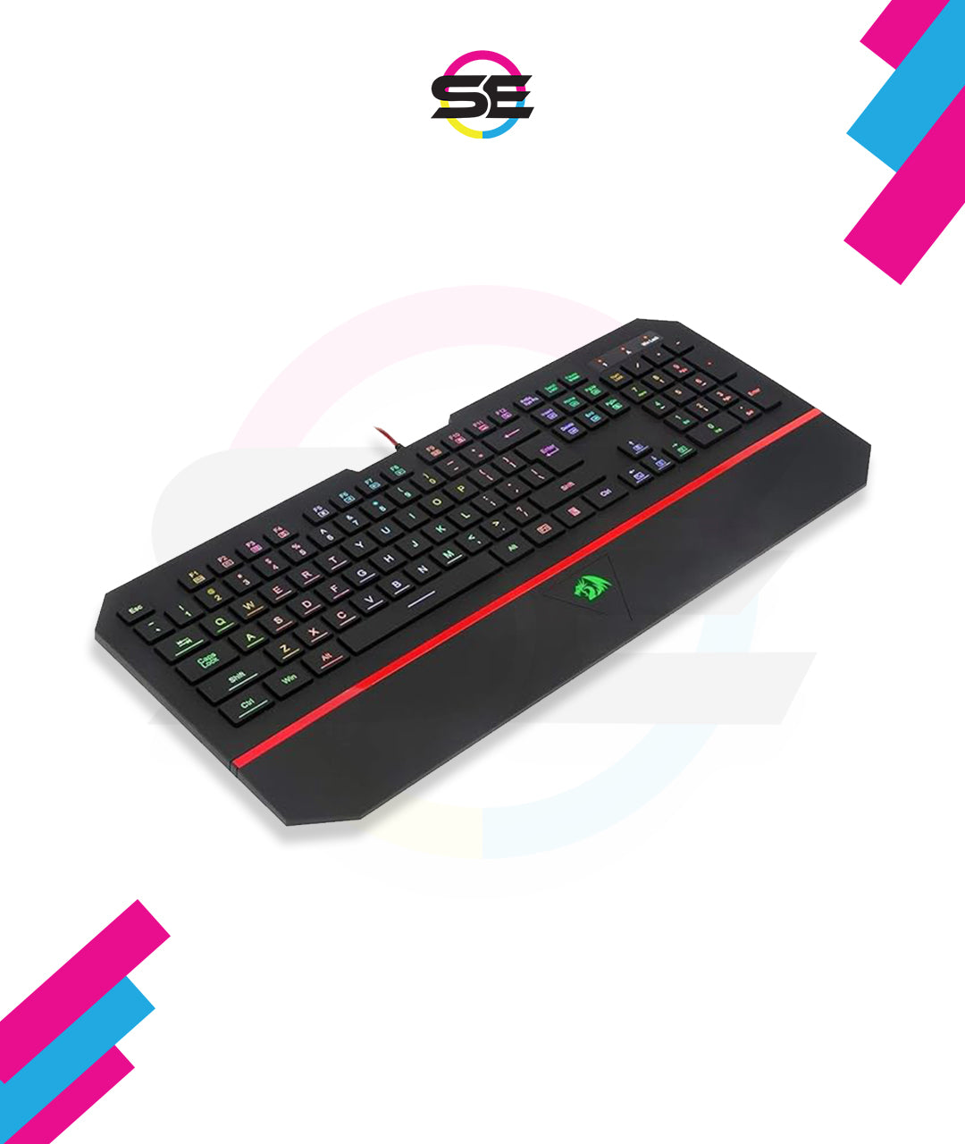 Redragon K502 RGB Gaming Keyboard – Membrane, 104 Key, Silent, Wrist Rest