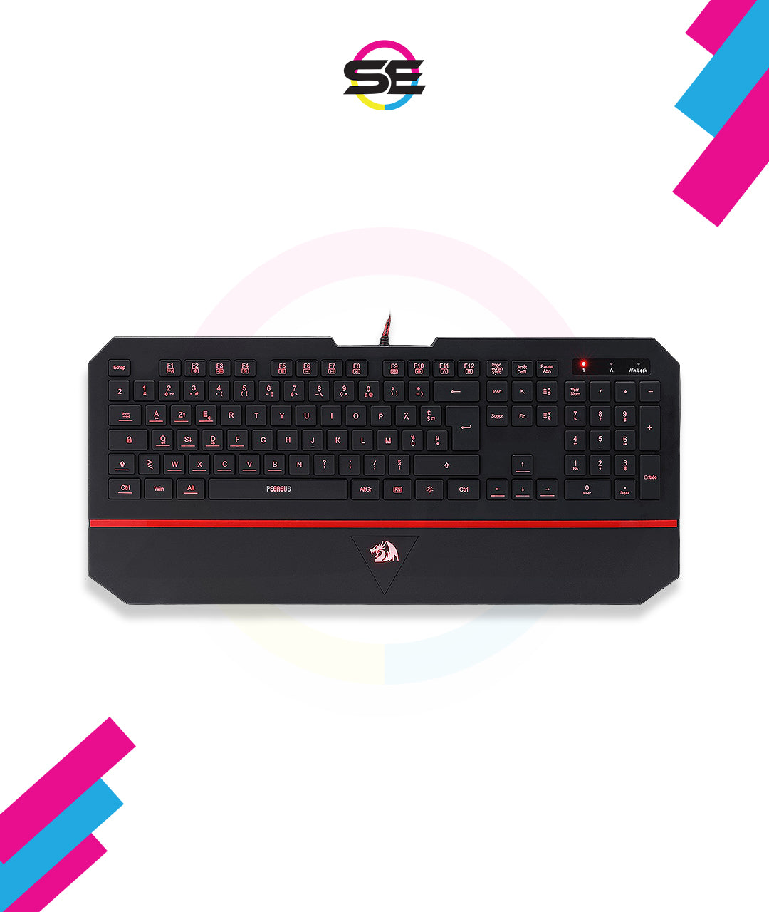 Redragon K502 RGB Gaming Keyboard – Membrane, 104 Key, Silent, Wrist Rest