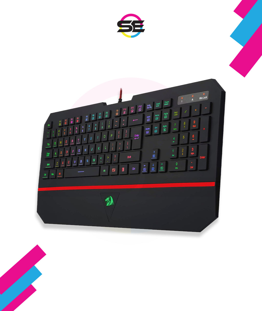 Redragon K502 RGB Gaming Keyboard – Membrane, 104 Key, Silent, Wrist Rest