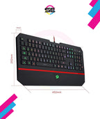 Redragon K502 RGB Gaming Keyboard – Membrane, 104 Key, Silent, Wrist Rest