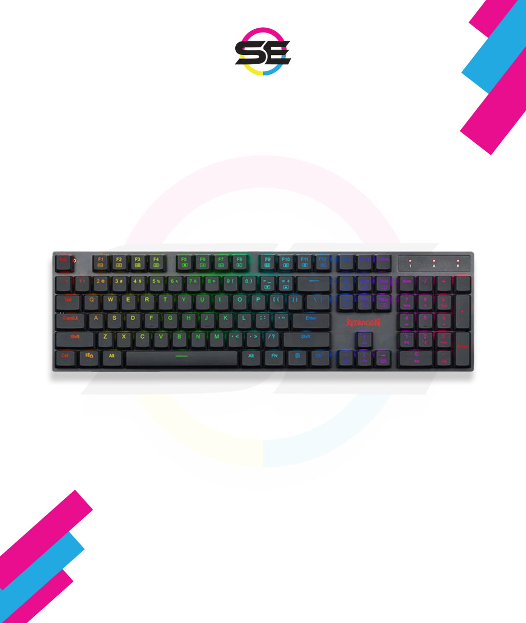 Redragon K535 APAS RGB Low Profile Wired Mechanical Gaming Keyboard – 104 Keys, Blue Switch, Macro – Black
