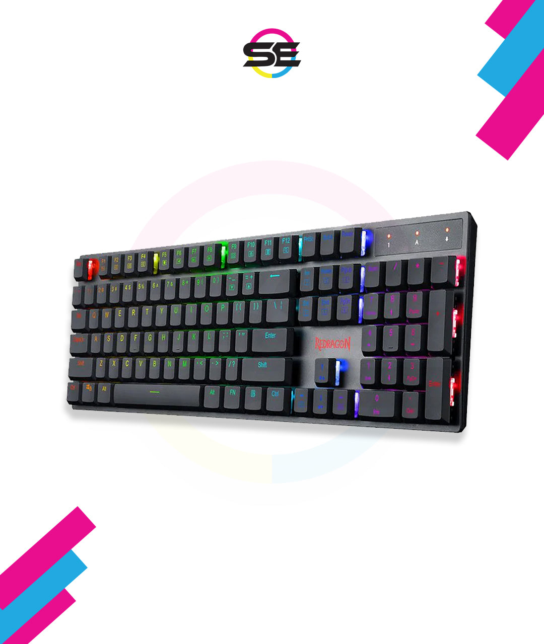 Redragon K535 APAS RGB Low Profile Wired Mechanical Gaming Keyboard – 104 Keys, Blue Switch, Macro – Black