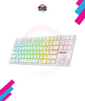 Redragon K539 Anubis 80% RGB 3-Mode Wireless Mechanical Gaming Keyboard – Low Profile TKL, Brown Switch – White