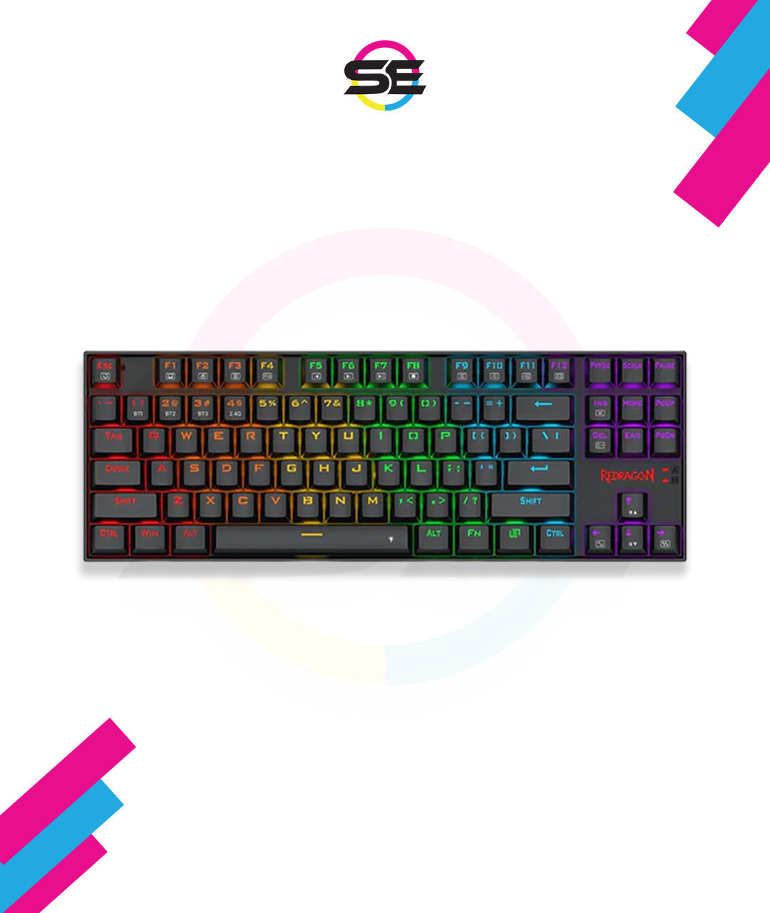Redragon K552 KUMARA PRO RGB Wireless Mechanical Gaming Keyboard – 87 Keys TKL, Red Switch – Black