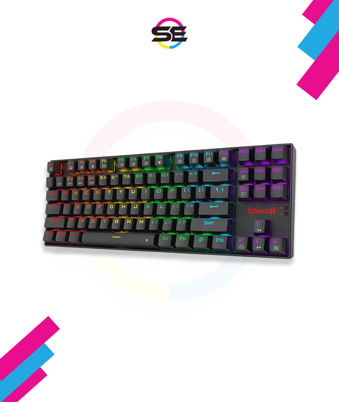 Redragon K552 KUMARA PRO RGB Wireless Mechanical Gaming Keyboard – 87 Keys TKL, Red Switch – Black