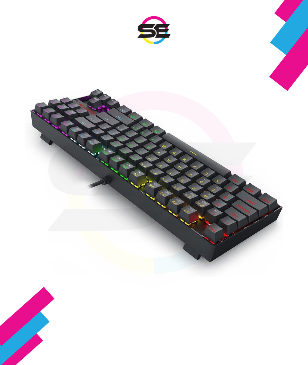 Redragon K552 KUMARA RGB Wired Mechanical Gaming Keyboard – 87 Keys TKL, ABS Metal Design – Black