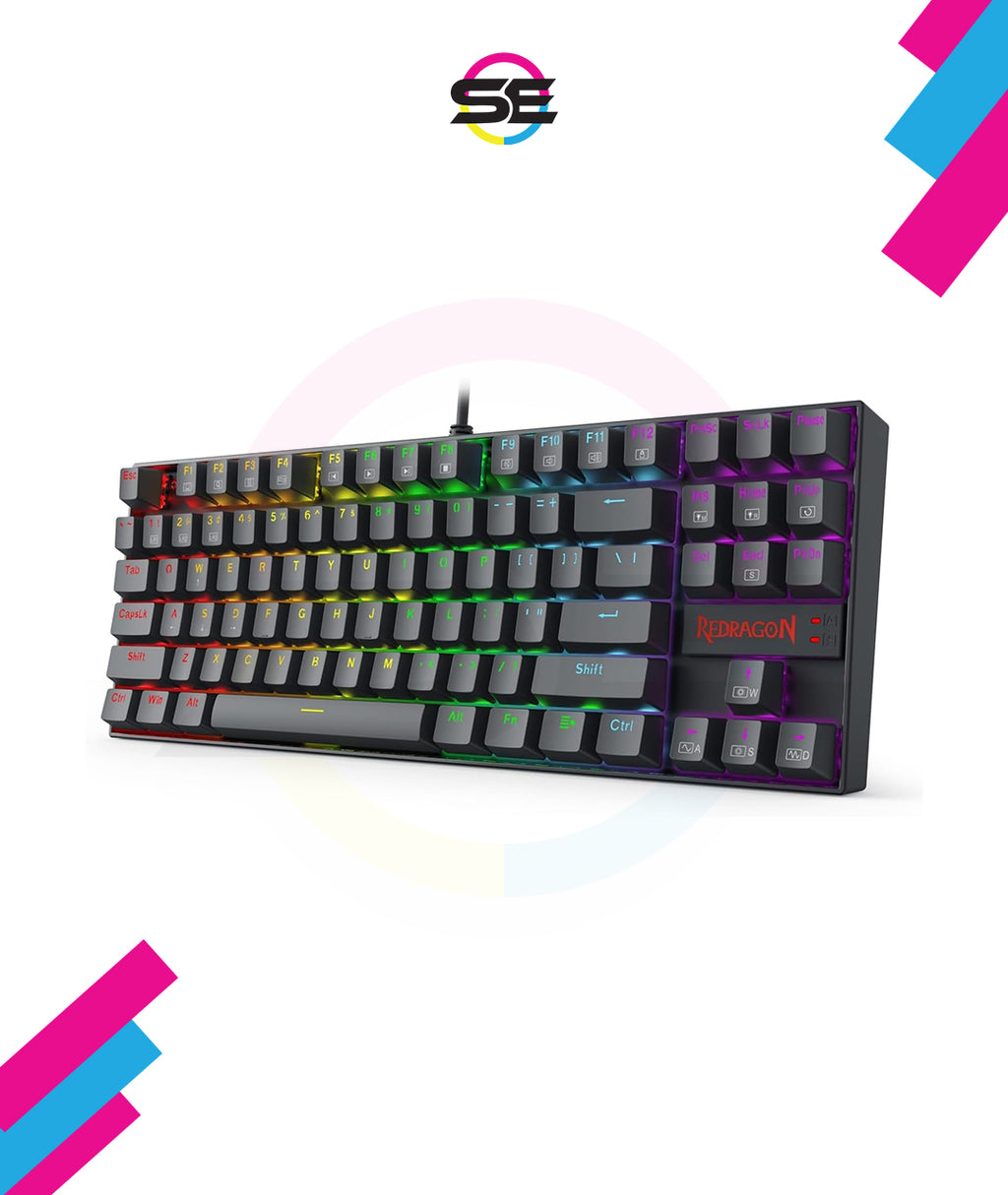 Redragon K552 KUMARA RGB Wired Mechanical Gaming Keyboard – 87 Keys TKL, ABS Metal Design – Black