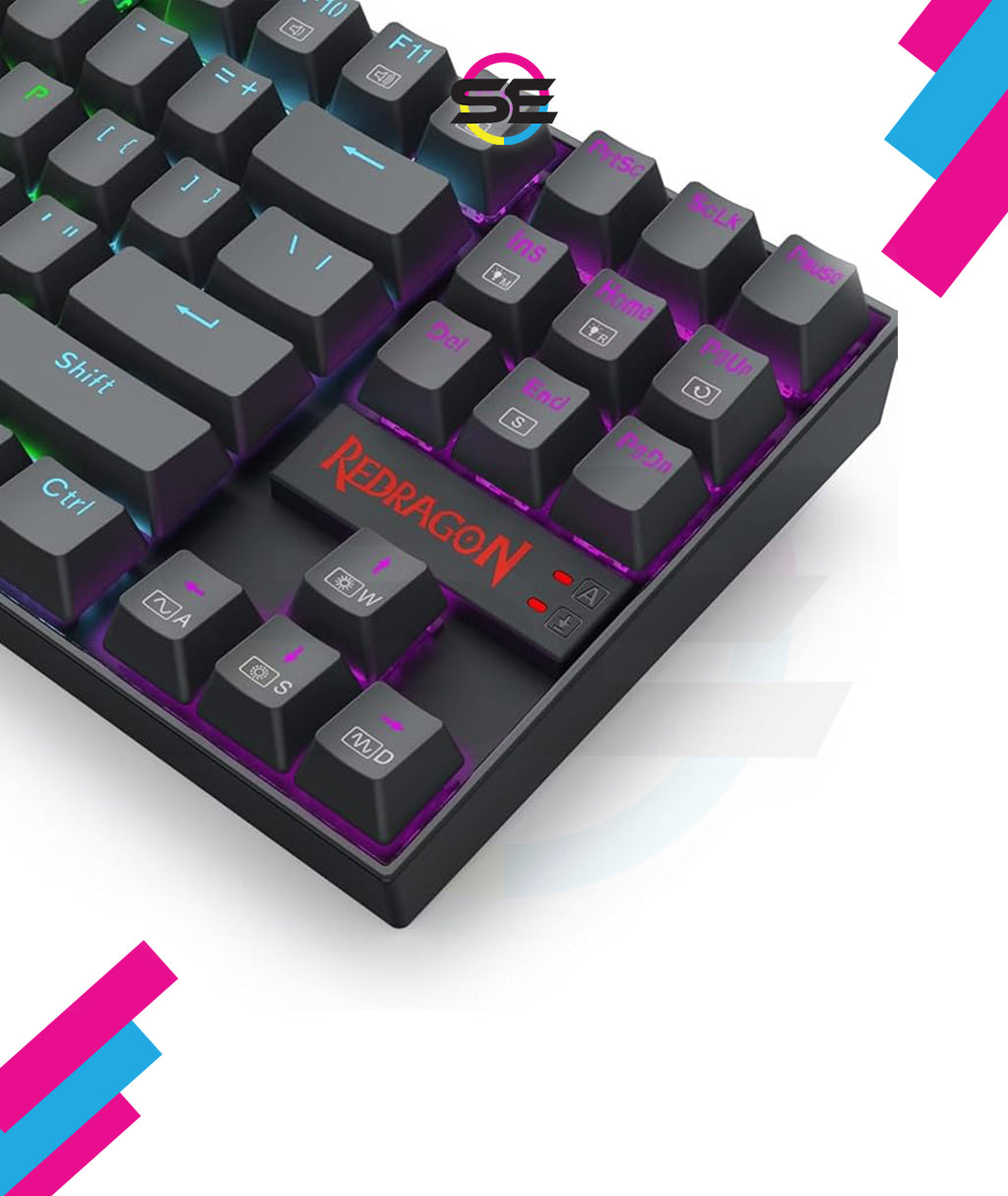Redragon K552 KUMARA RGB Wired Mechanical Gaming Keyboard – 87 Keys TKL, ABS Metal Design – Black