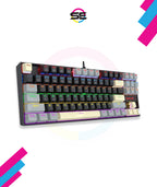 Redragon K552-LGY KUMARA RGB Wired Mechanical Gaming Keyboard – 87 Keys TKL, Hot-Swappable Switch, Double-Shot Keycaps – Black/Gray/Cream